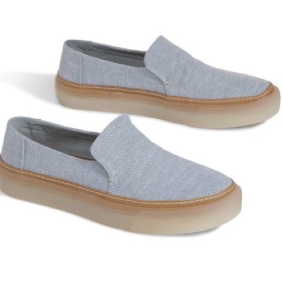Toms Shoes - Toms Sunset Slip On Chambray Blue Mist  7.5